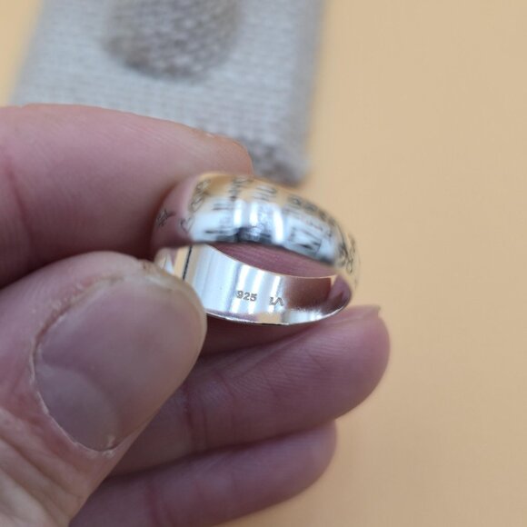 Size 7.75 Sterling Silver Whimsical Sisters Family Band Ring A4766 - Picture 5 of 8